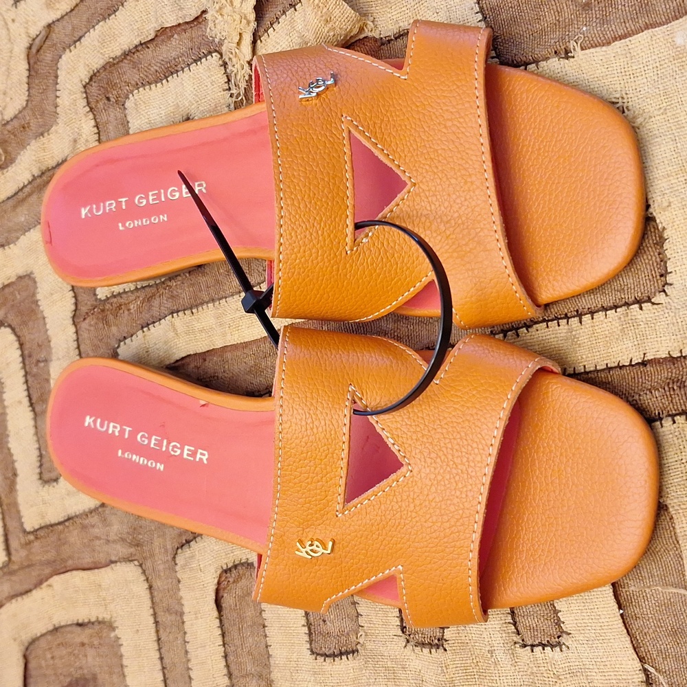 Ladies sandals, orange,  size 9